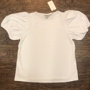 White Puff Sleeve Top